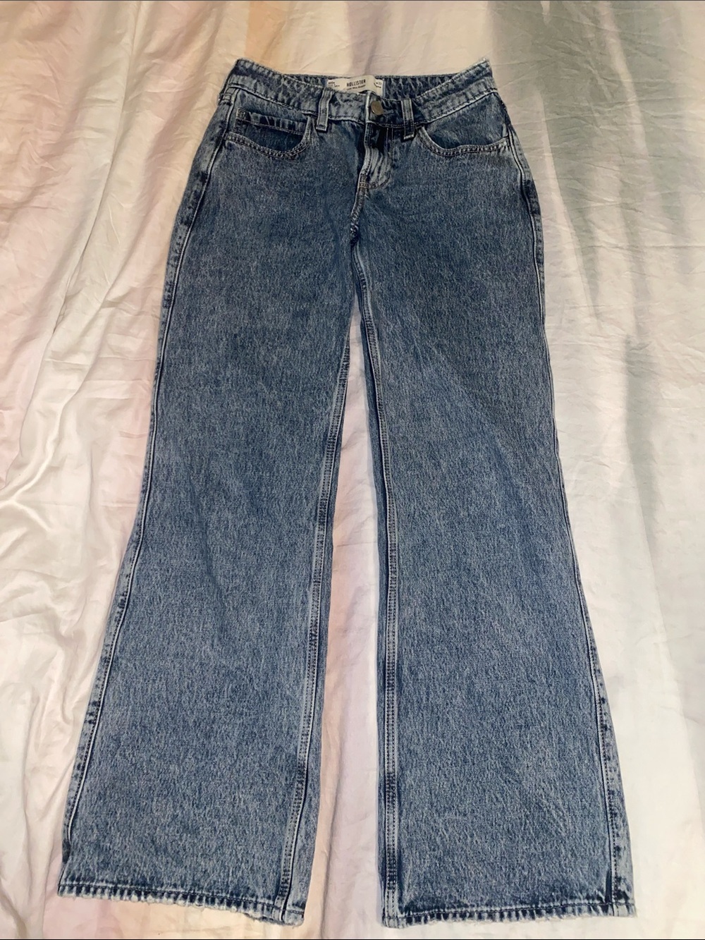 Hollister Low Rise Baggy Women's Jeans - Light Blue Size 000 w23 Regular